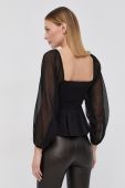 Блузка Guess жіноча колір чорний гладка