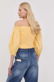Бавовняна блузка Patrizia Pepe жіноча колір жовтий однотонна