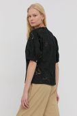 Бавовняна блузка Herskind Ida жіноча колір чорний гладка