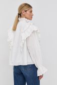 Бавовняна блузка Notes du Nord Bibi жіноча колір кремовий гладка