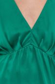 Блузка з домішкою шовку Notes du Nord жіноча колір зелений однотонна