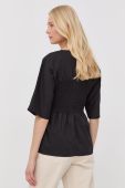 Бавовняна блузка Gestuz жіноча колір чорний однотонна