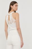 Льняна блузка Morgan жіноча колір білий з аплікацією