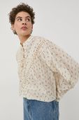 Бавовняна блузка Bruuns Bazaar жіноча колір бежевий візерунок