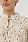Бавовняна блузка Bruuns Bazaar жіноча колір бежевий візерунок