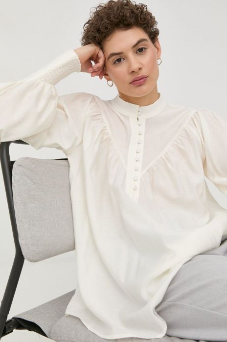 Блузка Bruuns Bazaar жіноча колір бежевий однотонна (2346039)