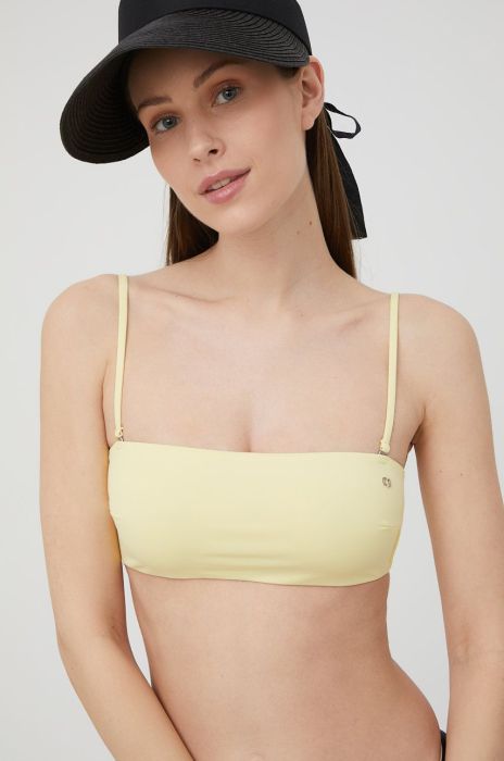 Купальний бюстгальтер Only колір жовтий м'яка чашечка