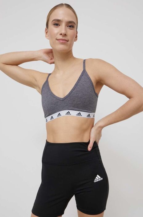 Бюстгальтер adidas Performance HG3784 колір сірий меланж