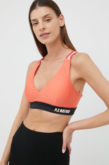 Спортивний бюстгальтер P.E Nation High Press колір помаранчевий візерунок