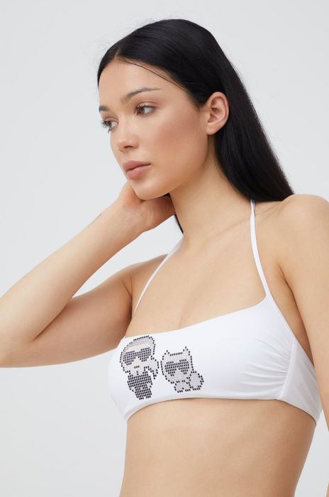 Купальний бюстгальтер Karl Lagerfeld колір білий злегка ущільнена чашечка (2304002)