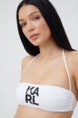 Купальний бюстгальтер Karl Lagerfeld колір білий ущільнена чашечка (2304034)