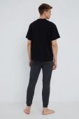 Піжама John Frank чоловіча колір чорний з принтом