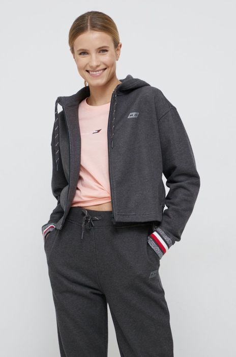 Кофта Tommy Hilfiger жіноча колір сірий гладка