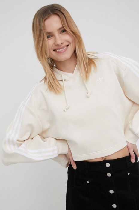 Кофта adidas Originals Adicolor HC2018 жіноча колір бежевий з аплікацією