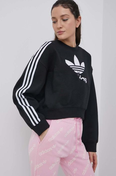 Кофта adidas Originals Adicolor HC4622 жіноча колір чорний з принтом HC4622-BLACK