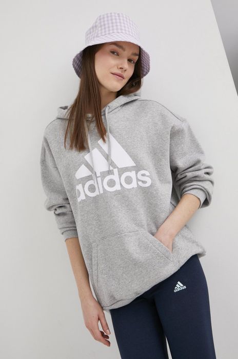 Кофта adidas HD1748 жіноча колір сірий з принтом