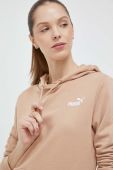 Кофта Puma жіноча колір бежевий з капюшоном з аплікацією