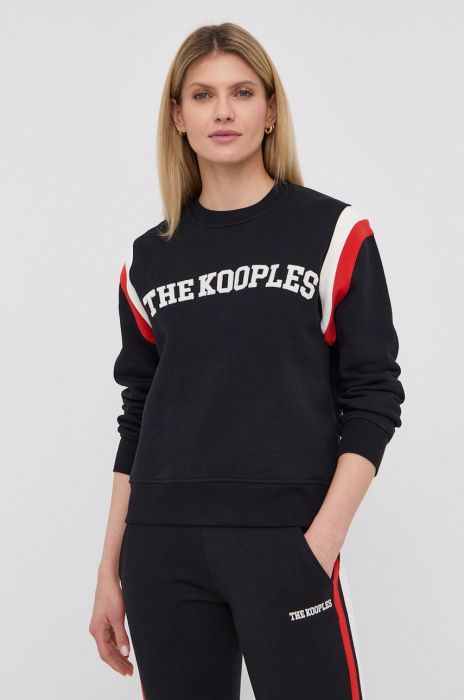 Бавовняна кофта The Kooples жіноча колір чорний з аплікацією