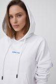 Кофта Save The Duck жіноча колір білий з капюшоном однотонна