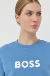 Бавовняна кофта BOSS жіноча  з принтом колір блакитний (2893215)
