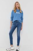 Бавовняна кофта BOSS жіноча  з принтом колір блакитний (2722002)