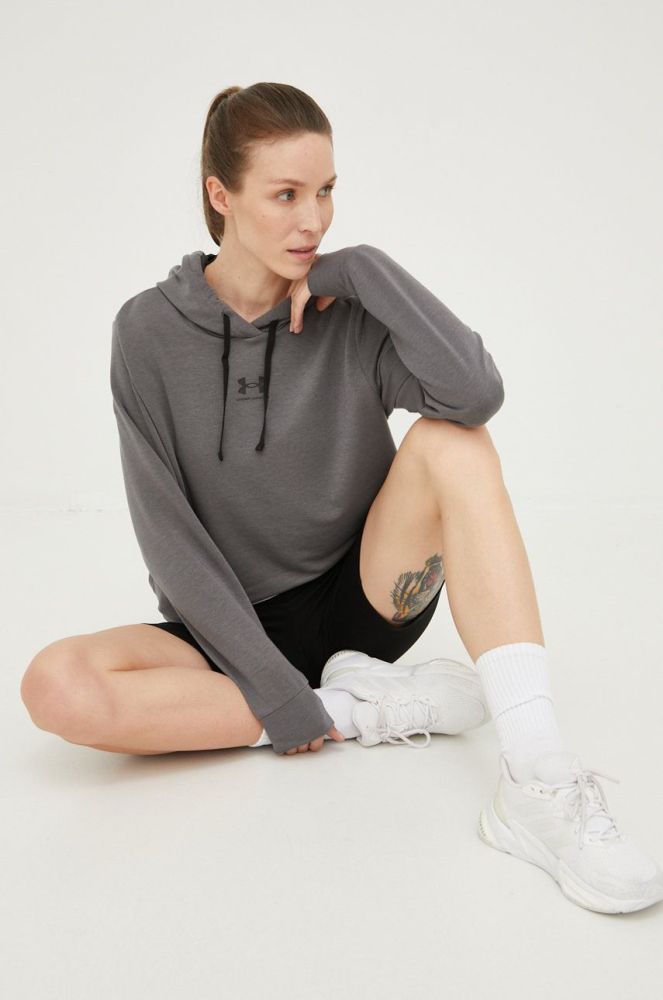 Кофта Under Armour 1369855 жіноча колір сірий з принтом