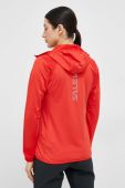 Спортивна кофта Salewa Agner Hybrid жіноча колір червоний з капюшоном меланж