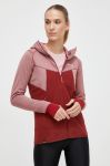 Спортивна кофта Salewa Puez Hybrid колір бордовий з капюшоном візерунок