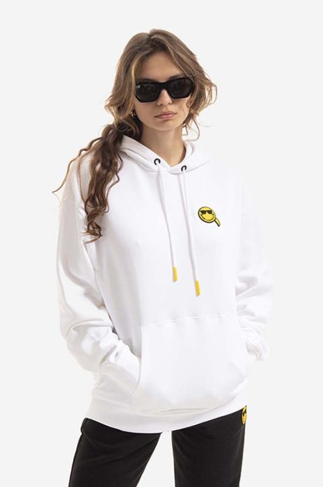 Кофта Karl Lagerfeld Unisex Smiley Hoodie жіноча колір чорний з капюшоном з аплікацією
