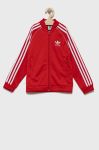 Дитяча кофта adidas Originals колір червоний однотонна