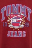 Бавовняна кофта Tommy Jeans чоловіча колір бордовий з аплікацією