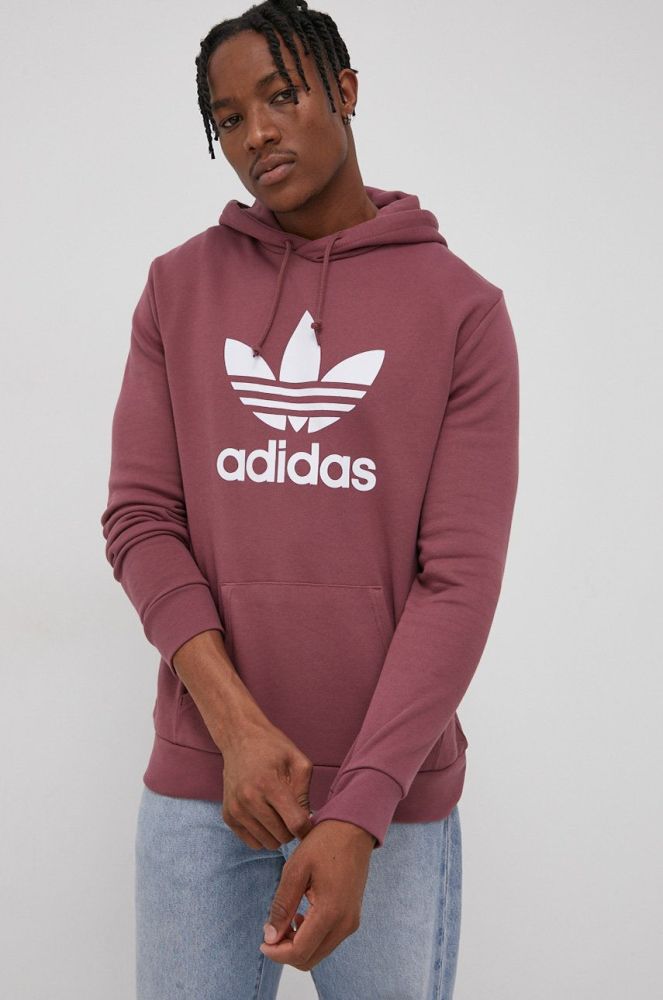 Бавовняна кофта adidas Originals HE9498 чоловіча колір рожевий з принтом HE9498-QCRI/WHT