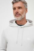 Бавовняна кофта BOSS BOSS CASUAL чоловіча колір сірий з капюшоном однотонна (3361617)