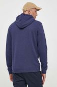 Бавовняна кофта BOSS BOSS CASUAL чоловіча колір синій з капюшоном однотонна
