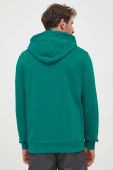 Бавовняна кофта BOSS BOSS CASUAL чоловіча колір зелений з капюшоном однотонна