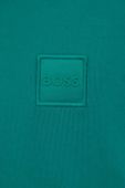 Бавовняна кофта BOSS BOSS CASUAL чоловіча колір зелений з капюшоном однотонна
