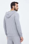 Кофта лаунж BOSS колір сірий з капюшоном однотонна