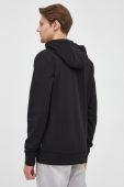 Бавовняна кофта BOSS чоловіча колір чорний з капюшоном однотонна (2219312)