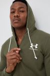 Кофта Under Armour чоловіча колір зелений з капюшоном однотонна (3021555)