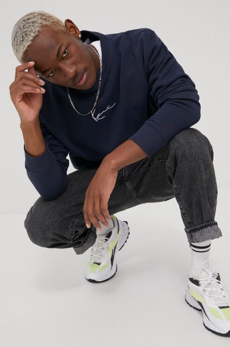 Кофта Karl Kani чоловіча колір синій однотонна