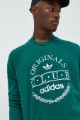 Бавовняна кофта adidas Originals чоловіча колір зелений з аплікацією
