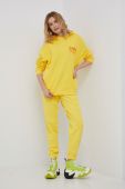 Бавовняна кофта Diadora колір жовтий з принтом