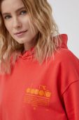 Бавовняна кофта Diadora колір червоний з принтом