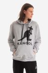 Бавовняна кофта Kangol колір чорний з капюшоном з принтом KLEU001-99 (3341005)
