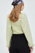 Блузка Noisy May жіноча колір зелений принт квіти