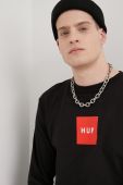 Бавовняний лонгслів HUF колір чорний з принтом (2416326)