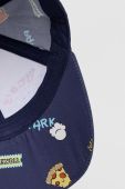 Дитяча бавовняна кепка United Colors of Benetton колір синій візерунок