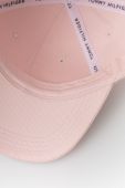 Бавовняна кепка Tommy Hilfiger колір рожевий з аплікацією