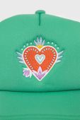 Кепка Femi Stories колір зелений з аплікацією