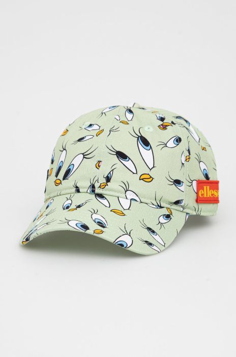 Кепка Ellesse X Looney Tunes колір зелений візерунок